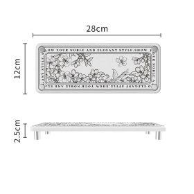Diatom Ooze Storage Rack Surface Of Washbasin Water-absorbing Quick-drying (Option: French Flower Large-28X12X25cm)