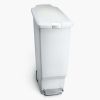 40 Liter / 10.6 Gallon Slim Kitchen Step Trash Can With Secure Slide Lock, Plastic