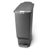 40 Liter / 10.6 Gallon Slim Kitchen Step Trash Can With Secure Slide Lock, Plastic