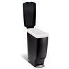 40 Liter / 10.6 Gallon Slim Kitchen Step Trash Can With Secure Slide Lock, Plastic