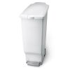 40 Liter / 10.6 Gallon Slim Kitchen Step Trash Can With Secure Slide Lock, Plastic