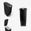 40 Liter / 10.6 Gallon Slim Kitchen Step Trash Can With Secure Slide Lock, Plastic