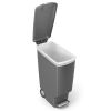 40 Liter / 10.6 Gallon Slim Kitchen Step Trash Can With Secure Slide Lock, Plastic
