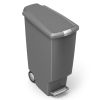 40 Liter / 10.6 Gallon Slim Kitchen Step Trash Can With Secure Slide Lock, Plastic